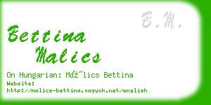 bettina malics business card